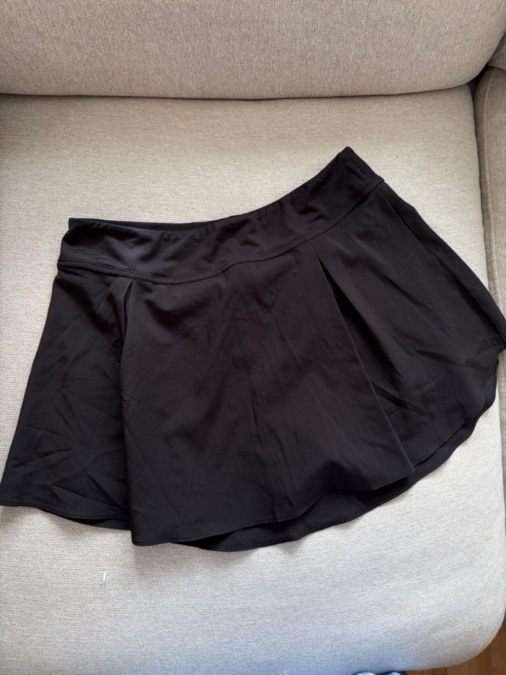 Black Athletic pleated Skort